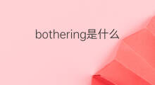 bothering是什么意思 bothering的中文翻译、读音、例句