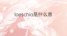 loeschia是什么意思 loeschia的中文翻译、读音、例句