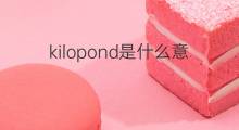 kilopond是什么意思 kilopond的中文翻译、读音、例句
