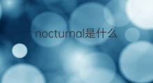 nocturnal是什么意思 nocturnal的中文翻译、读音、例句