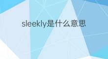 sleekly是什么意思 sleekly的中文翻译、读音、例句