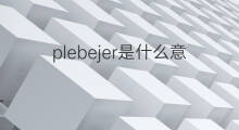 plebejer是什么意思 plebejer的中文翻译、读音、例句