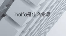 halfa是什么意思 halfa的中文翻译、读音、例句