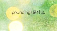 poundings是什么意思 poundings的中文翻译、读音、例句