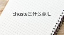 chaste是什么意思 chaste的中文翻译、读音、例句