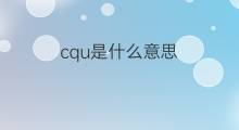 cqu是什么意思 cqu的中文翻译、读音、例句