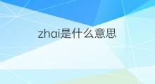 zhai是什么意思 zhai的中文翻译、读音、例句