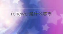 renewer是什么意思 renewer的中文翻译、读音、例句