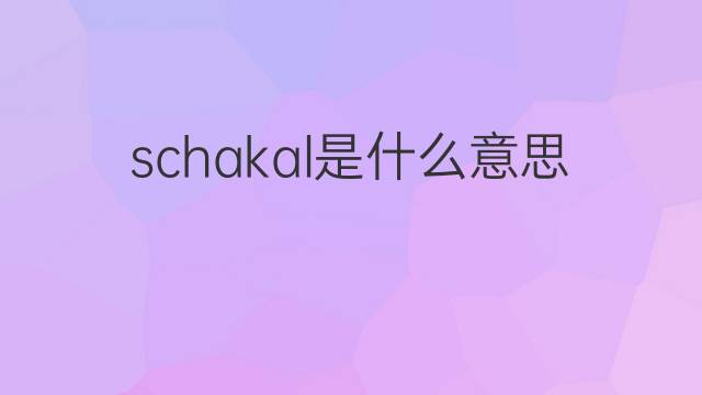 schakal是什么意思 schakal的中文翻译、读音、例句