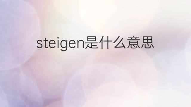 steigen是什么意思 steigen的中文翻译、读音、例句