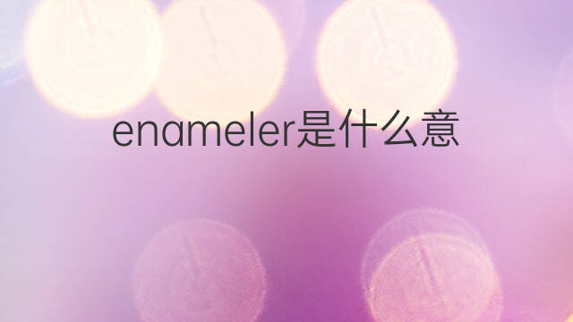 enameler是什么意思 enameler的中文翻译、读音、例句