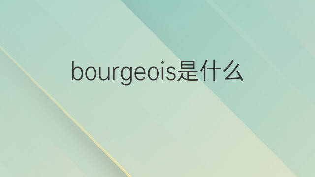 bourgeois是什么意思 bourgeois的中文翻译、读音、例句