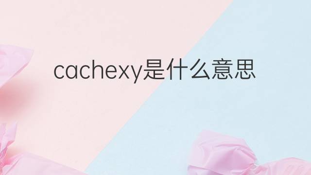 cachexy是什么意思 cachexy的中文翻译、读音、例句