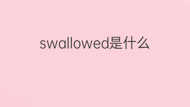 swallowed是什么意思 swallowed的中文翻译、读音、例句