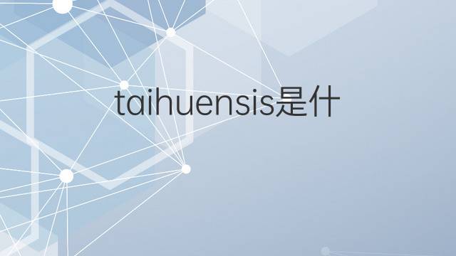 taihuensis是什么意思 taihuensis的中文翻译、读音、例句