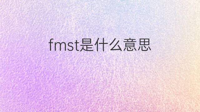 fmst是什么意思 fmst的中文翻译、读音、例句