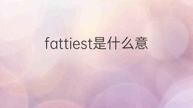 fattiest是什么意思 fattiest的中文翻译、读音、例句