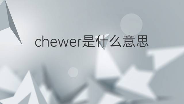chewer是什么意思 chewer的中文翻译、读音、例句