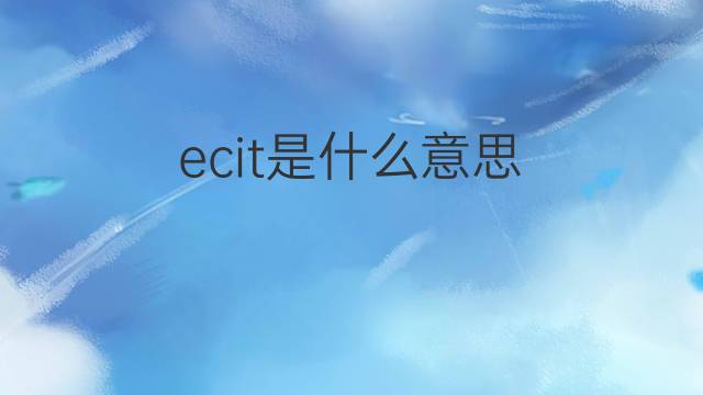 ecit是什么意思 ecit的中文翻译、读音、例句