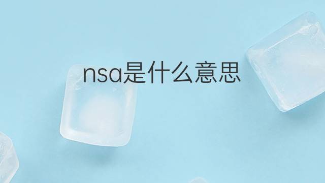 nsa是什么意思 nsa的中文翻译、读音、例句