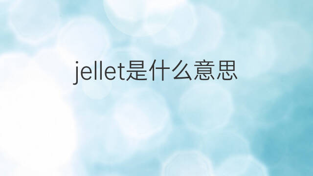 jellet是什么意思 jellet的中文翻译、读音、例句