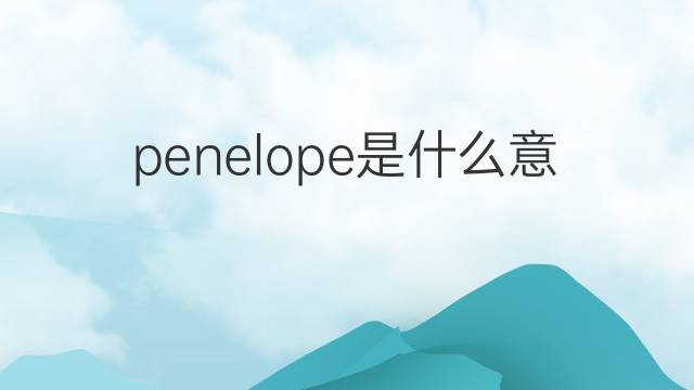 penelope是什么意思 penelope的中文翻译、读音、例句