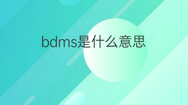 bdms是什么意思 bdms的中文翻译、读音、例句