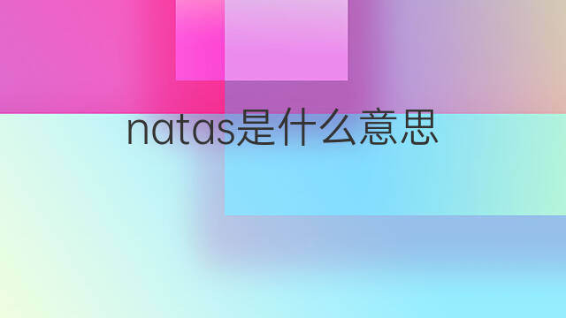 natas是什么意思 natas的中文翻译、读音、例句