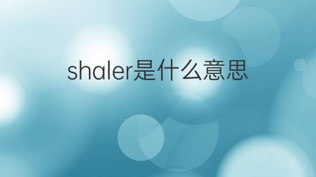 shaler是什么意思 shaler的中文翻译、读音、例句