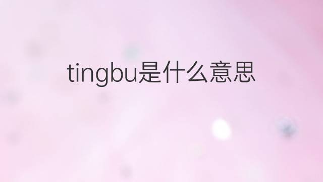 tingbu是什么意思 tingbu的中文翻译、读音、例句
