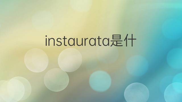 instaurata是什么意思 instaurata的中文翻译、读音、例句