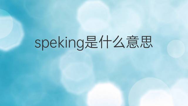 speking是什么意思 speking的中文翻译、读音、例句