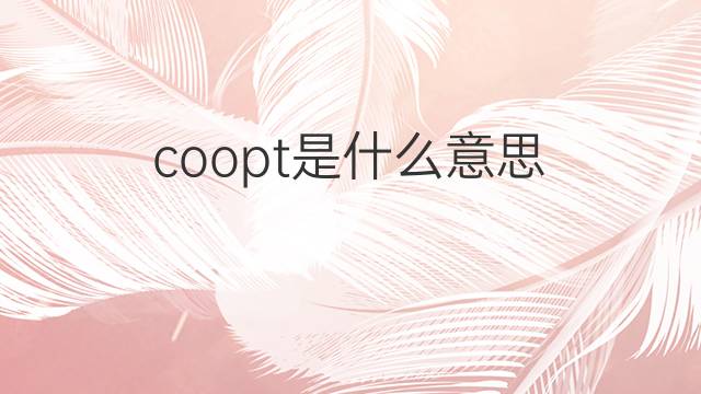 coopt是什么意思 coopt的中文翻译、读音、例句