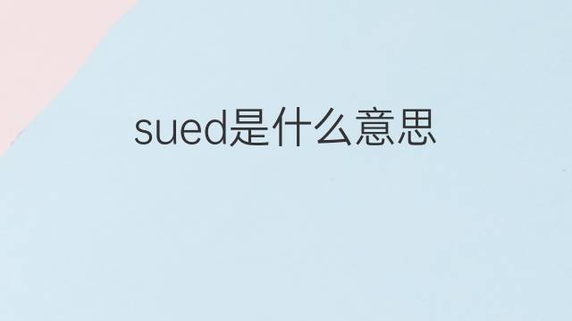 sued是什么意思 sued的中文翻译、读音、例句