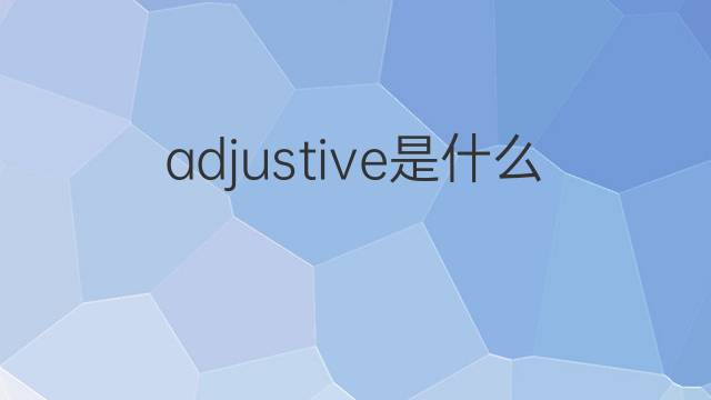 adjustive是什么意思 adjustive的中文翻译、读音、例句
