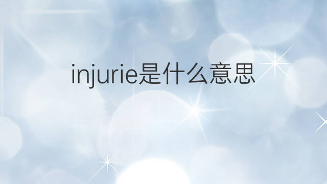 injurie是什么意思 injurie的中文翻译、读音、例句