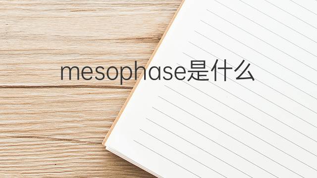 mesophase是什么意思 mesophase的中文翻译、读音、例句