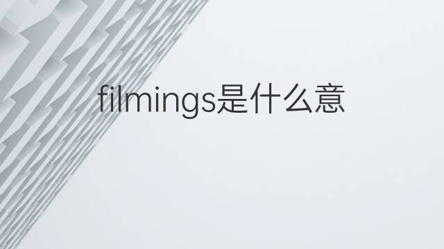 filmings是什么意思 filmings的中文翻译、读音、例句
