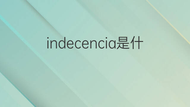 indecencia是什么意思 indecencia的中文翻译、读音、例句