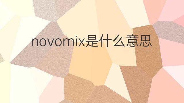 novomix是什么意思 novomix的中文翻译、读音、例句