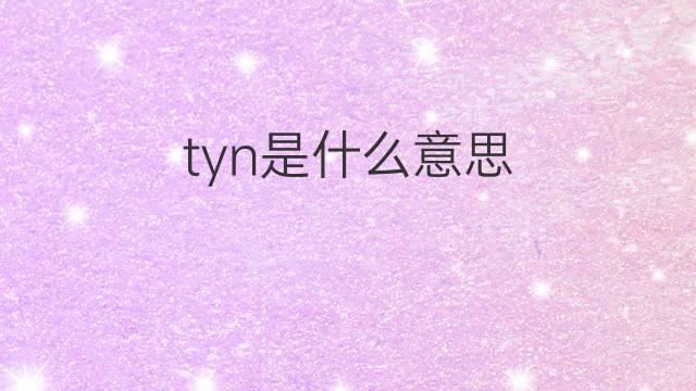 tyn是什么意思 tyn的中文翻译、读音、例句