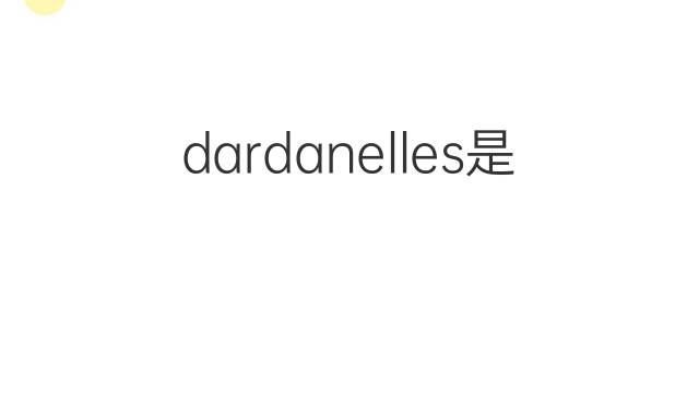 dardanelles是什么意思 dardanelles的中文翻译、读音、例句