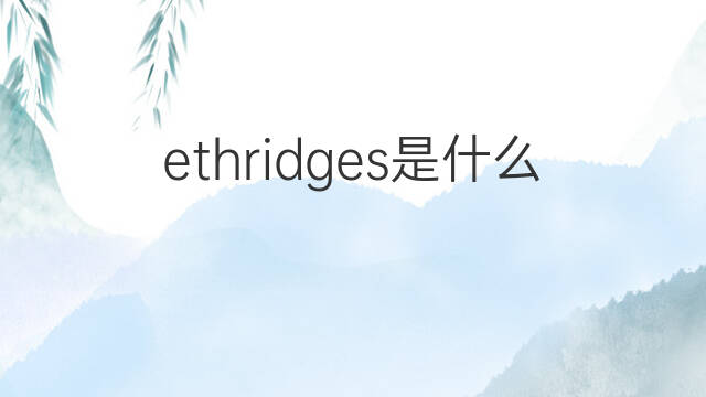 ethridges是什么意思 ethridges的中文翻译、读音、例句