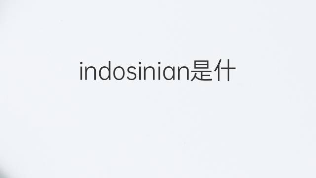 indosinian是什么意思 indosinian的中文翻译、读音、例句