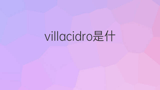 villacidro是什么意思 villacidro的中文翻译、读音、例句