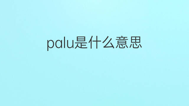 palu是什么意思 palu的中文翻译、读音、例句