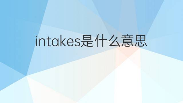 intakes是什么意思 intakes的中文翻译、读音、例句