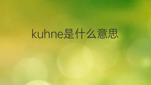 kuhne是什么意思 kuhne的中文翻译、读音、例句