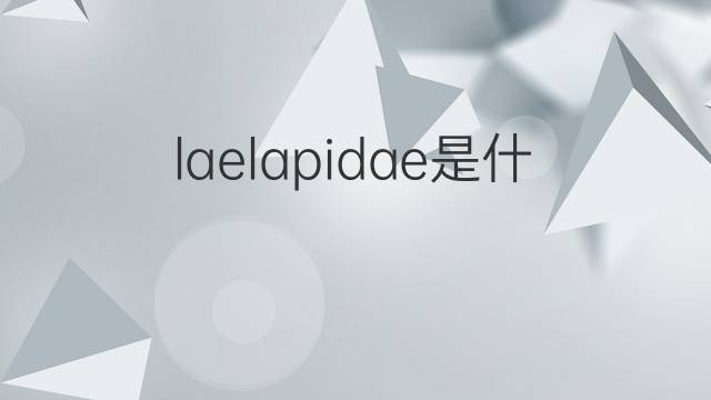 laelapidae是什么意思 laelapidae的中文翻译、读音、例句