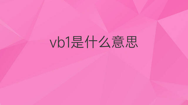 vb1是什么意思 vb1的中文翻译、读音、例句